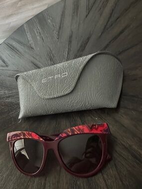 Etro Women's Burgundy and Multicolor Pattern Sunglasses